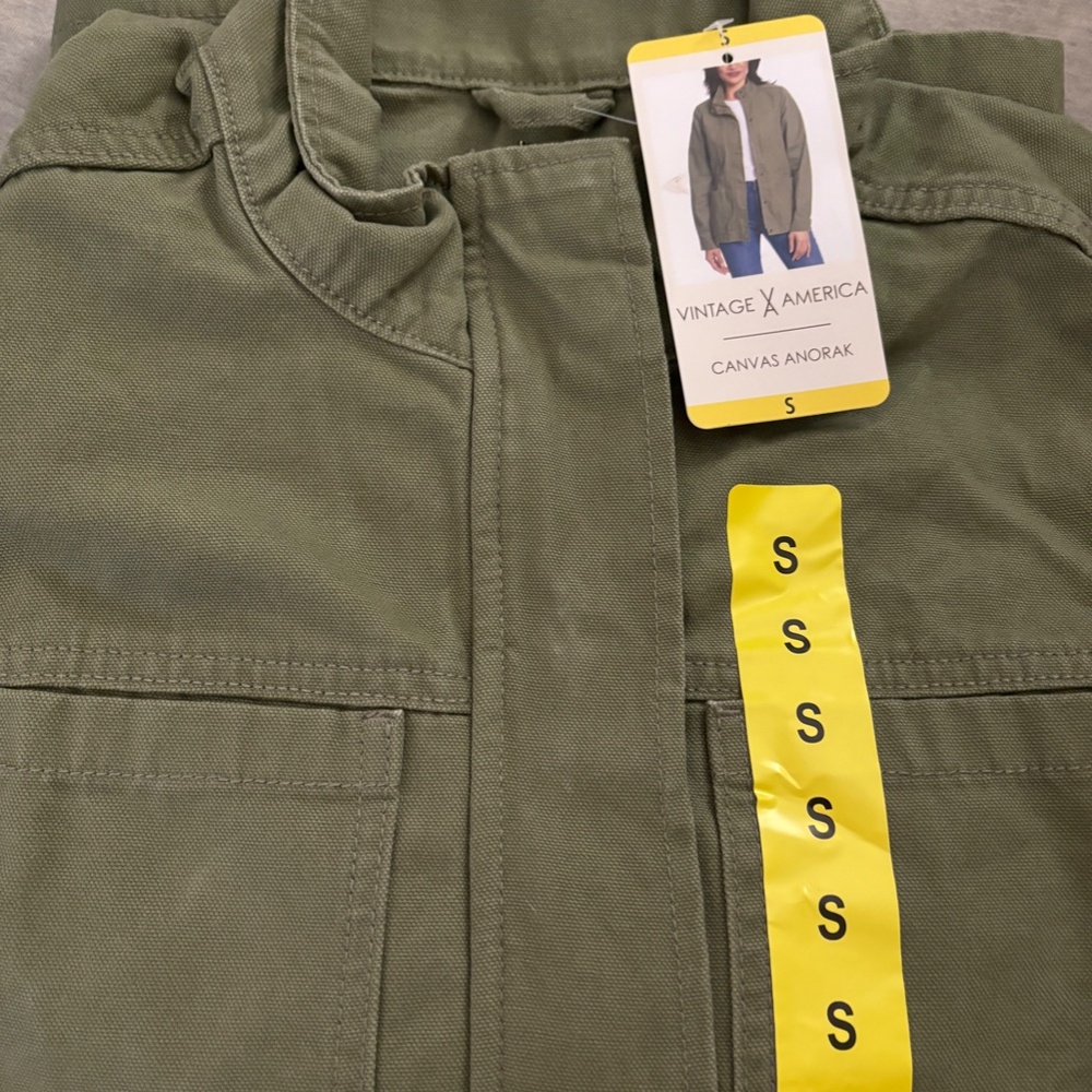 Vintage America Canvas Anorak size Small Avocado Green - Picture 2 of 2